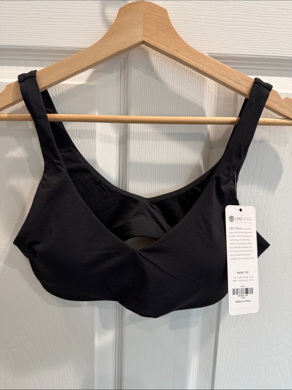CRZ YOGA Black Crossover Support Sports Bralette